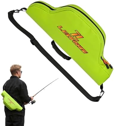 LEOFISHING Portable Folding Water-Resistant Fishing Pole Bag 45cm/17.7in 120cm/47.2in Shock-Resistant Fishing Pole Carrier Case Store up to 2-3 Fishing Rod with Reel and Gears by LEOFISHING