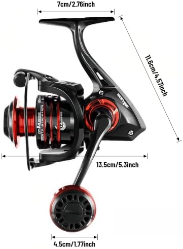 Spinning Fishing Reel – Metal Spool & Alloy Handle, Long-Cast Deep Spool Reel, Smooth Drag System, 13+1 Bearings, Adjustable Folding Handle, Freshwater & Saltwater Lure Reel - Image 3