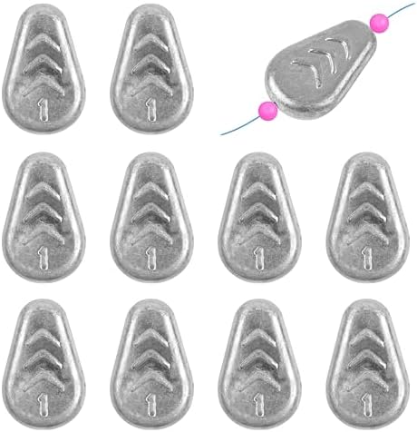 No Roll Sinker Fishing Weights Flat Inline Weight Sinkers No Snag Catfish Sinkers for Fishing Saltwater Surf Gear Tackle 1/2oz-4oz by OROOTL