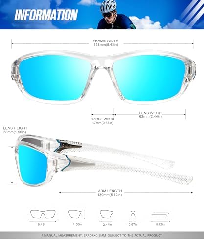KALIYADI Sports Polarized Sunglasses Men UV400 Protection for Fishing Driving Cycling - Image 3