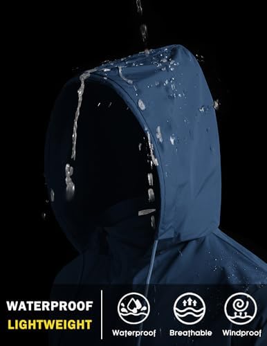 COOFANDY Men's Light Rain Jacket Packable Waterproof Raincoat Windbreaker - Image 3