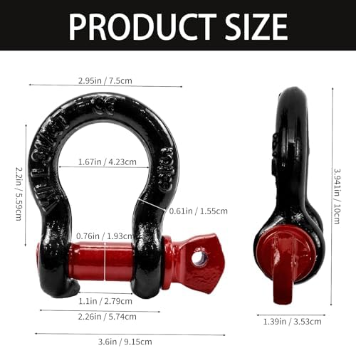Cheardia 6 Pack 5/8" D Ring Shackles, 3.25 Ton /7165 Lbs Capacity Shackle - Image 2