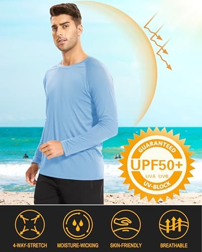 MAGCOMSEN Men's Long Sleeve Shirts UPF 50+ UV Sun Protection Athletic Shirts for Hiking Running Workout Rash Guard - Image 2