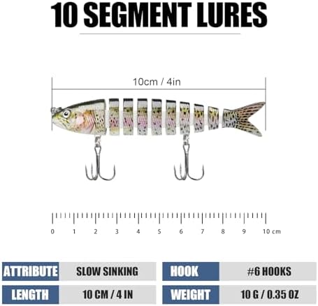TRUSCEND Swimmax Easy Catch Fishing Lures with BKK Hooks, Wiggling, Vibrating, Rattling and Gurgling for More Bites, Heavy-Duty Dyneema Fiber Jointed Swimbaits for Bass, Trout, Crappie, Walleye, Pike - Image 2