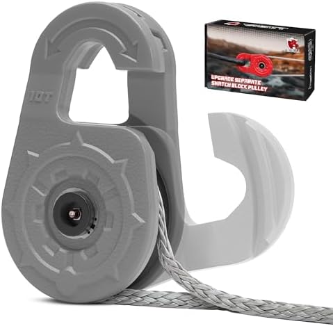 Towing Winch Snatch Block, Separate Pulley Block, Multiple-Purpose G80 Heavy Duty Forged Winch Snatch Block Pulley, 22Tons(46,051lbs) MBS, for Synthetic Rope Off Road Recovery, Gray by AMBULL