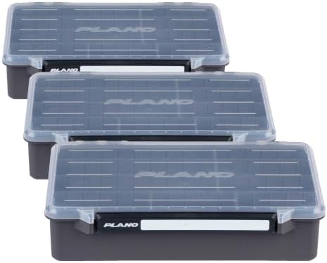 Plano StowAway 3700 Deep Stow Tackle Box, with Corrosion-Preventive Rustricor, Single Latch Design, Transparent DuraView Lid, Stackable Storage for Fishing Bait, Lures and Gear (Pack of 3) by PLANO%C2%AEOutdoors