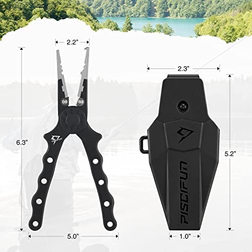 Piscifun Saltwater Fishing Pliers, Aluminum, Split Ring, Braid Cutter - Image 5