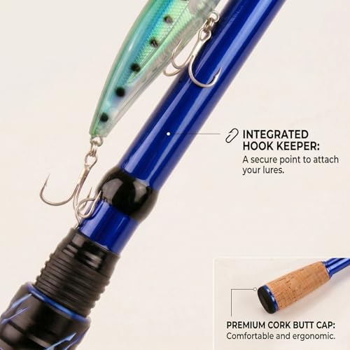 Portable Fishing Rods,Telescopic Spinning Rod with 24T Carbon Blanks & Solid Carbon Tip, Cork Handle Collapsible Rods, Easy to Travel - Image 4