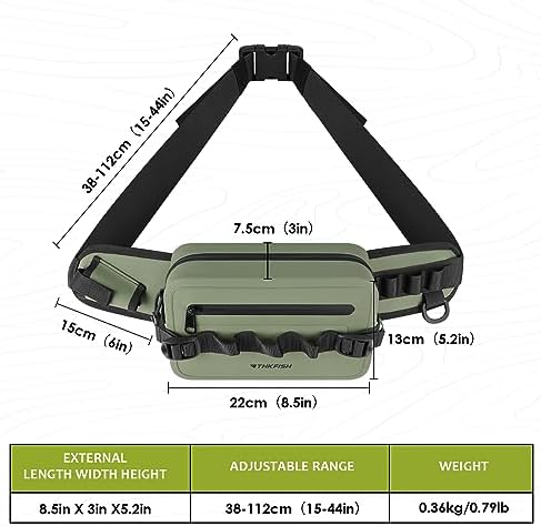 thkfish Waterproof Fishing Waist Pack，Fishing Tackle Bag Fanny Pack with Adjustable Strap Fishing Rod Holder,Airtight Zipper Closure,Lightweight Sling Fishing Waist Bag for Fly Fishing, Kayaking - Image 4