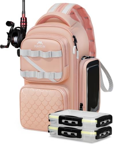 MATEIN Fishing Sling Bag with Phone Pouch, 3600 Tackle Box Backpack by MATEIN