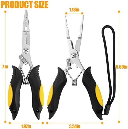 Hikary Long Nose Fishing Pliers,Ice Fishing Gear,Stainless Steel Hook Remover Braid Cutter Rustproof Fishing Multi-Tools Fishing Gripper for Freshwater Saltwater - Image 3