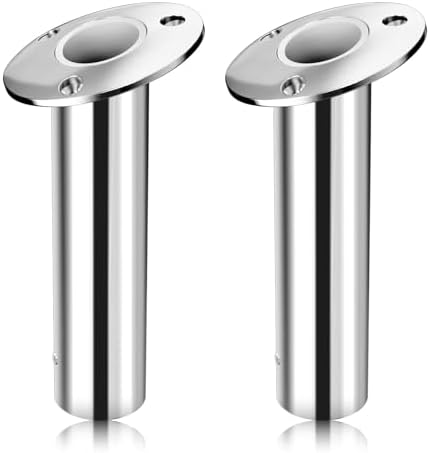 Fishing Rod Holder 2 Pack, 316 Stainless Steel 15/30/90 Degree Rod Holders for Fishing Boat, Flush Mount with Cap, Heavy Duty by Unknown