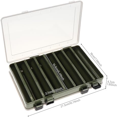 Double Sided 14 Compartments Fishing Tackle Boxes Fishing Lure Box Organizer, Fishing Bait Tackle Storage Case, Container Box for Jewelry Beads Earring Hook (Green) - Image 5