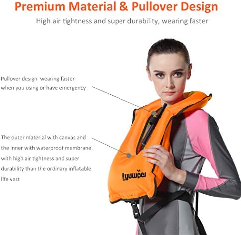 Inflatable Snorkel Vest Adult Snorkeling Jacket Free Diving Swimming Safety - Image 3