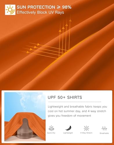 Pudolla Men's Sun Protection Hoodie Shirts UPF 50+ Fishing Hiking Shirt - Image 6
