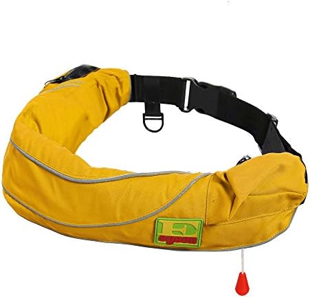 Top Safety Life Belt Pack with Whistle - Manual Inflatable Slim Waist Belt Life Vest Preserver PFD for Boating Fishing Sailing Kayaking Surfing Paddling Rafting Swimming - Adjustable Life Saving Vest by SafeMax