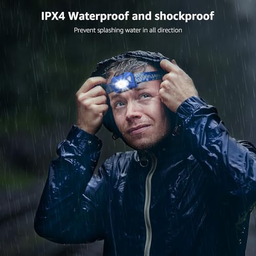 Lepro Rechargeable LED Headlamp Bright Waterproof Headlight 6 Modes - Blue - Image 6