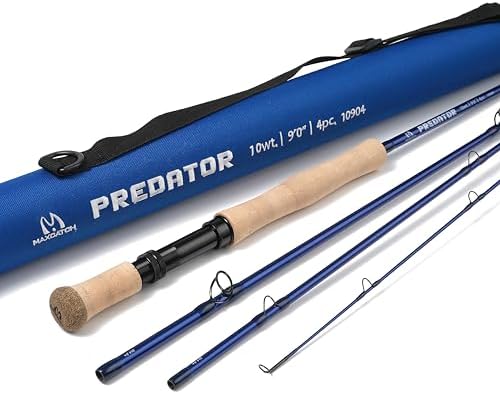 M MAXIMUMCATCH Maxcatch Predator Big Game and Saltwater Fly Fishing Rod: 7'11''/9'/9'2''/10', 4-Piece, 8/9/10/11/12 Weight by Maxcatch