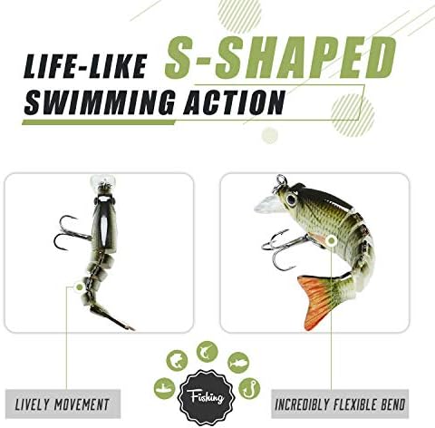 TRUSCEND Swimmax Easy Catch Fishing Lures with BKK Hooks, Wiggling, Vibrating, Rattling and Gurgling for More Bites, Heavy-Duty Dyneema Fiber Jointed Swimbaits for Bass, Trout, Crappie, Walleye, Pike - Image 3