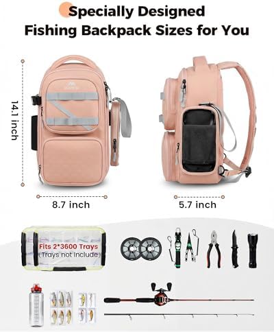 MATEIN Fishing Sling Bag with Phone Pouch, 3600 Tackle Box Backpack - Image 5