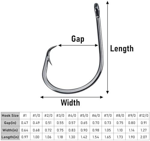 Dr.Fish 50 Pack in-line Circle Hooks Straight Shank Octopus Hooks - Image 3