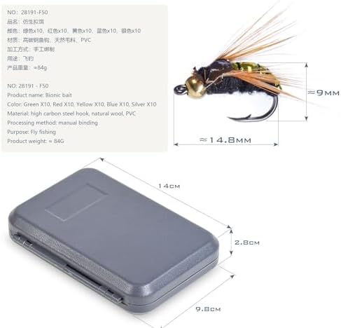 Pack of 50 Fly Fishing Nymph Flies Assortment Wet Fly for Trout with Fly Box - Image 2