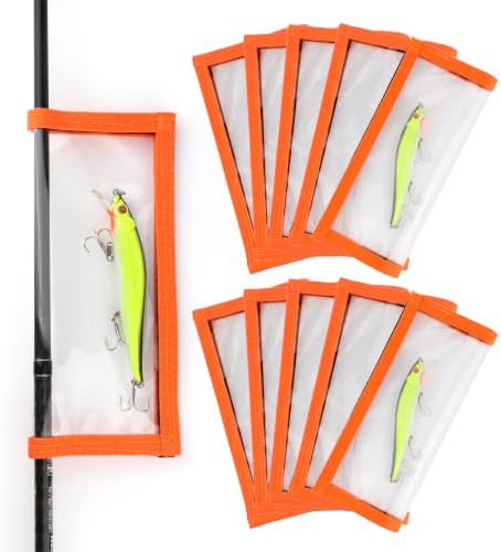 Fishing Lure Wraps 5/10 Pack – Clear PVC Hook Covers & Lure Covers for Fishing Rods – Durable Protects Hooks & Gear for Fresh & Saltwater Fishing Gear by PROBITE