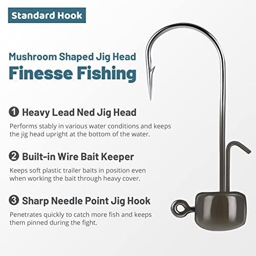 MadBite by KastKing Ned Rig Jig Heads for Soft Fishing Lure Kits - Image 3