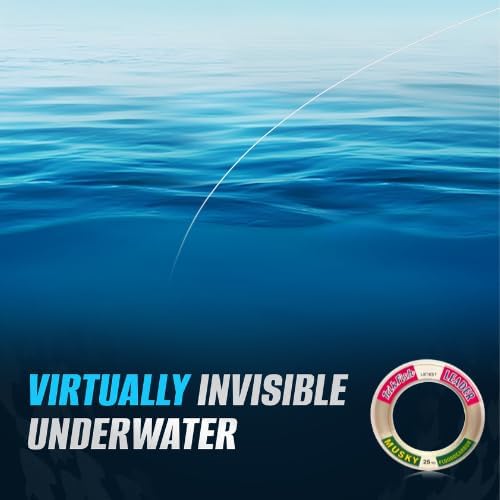 TrikFish Musky Leader Line - Muskie Leaders - Fluorocarbon Leader for Freshwater Fishing - User-Friendly Spool - Clear, Virtually Invisible Underwater - High Strength & Abrasion Resistance - 25 YD - Image 2