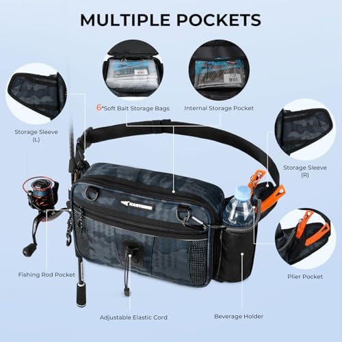 KastKing BaitSpace Waist Bag, Fishing Fanny Pack with Rod Holder - Image 2