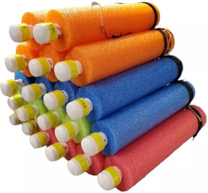 Rhodes Fishing Jugs 20 Pack - 7ft Nylon line - Catfish Noodle Jugs - Hooks for Catfish, Bass, Lake Fish - Made in the USA - Ready to Go - Kayaking - Multicolor, Blue, Red by Unknown