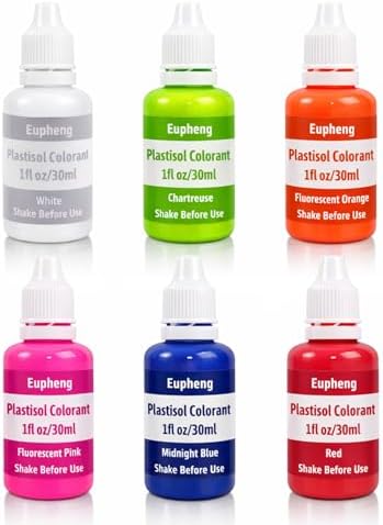 Eupheng Plastisol Colorant Set for Making Soft Plastic Fishing Lures, 6 Colors by EUPHENG