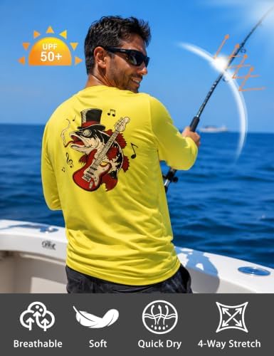 Men's UPF 50+ Sun Fishing Shirt, Long Sleeve UV Protection Tee, Quick Dry Rash Guard for Outdoor Swim Hiking - Image 4