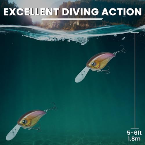 TRUSCEND Easy Catch Crankbait with BKK Hooks, Shallow or Deep Diving Crank Bait Fishing Lures for Bass Pike Walleye, Unipue Wobble Design for More Bites, Vibe Lipless Crankbaits Freshwater Saltwater - Image 5