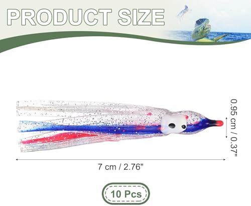 Fishing Squid Skirts, Glow Soft Plastic Trolling Lures Luminous -Fitting for (Bass/Trout/Salmon/Saltwater/Fishing Bait) - Image 2