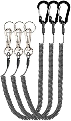 Retractable Coiled Lanyards with Carabiner Clips by LixRix