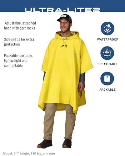 FROGG TOGGS Ultra-lite2 Waterproof Rain Poncho, Breathable and Reusable - Image 3