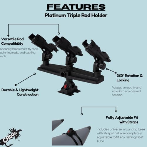 Caddis Sports Rod Holder – Adjustable Fishing Rod Holder for Float Tubes, Pontoon Boats, Fits Fly, Spinning & Casting Rods by Caddis - Image 2