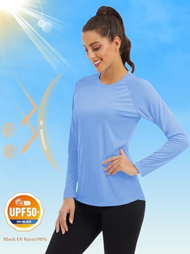 MAGCOMSEN Women's Long Sleeve Shirts UPF 50+ Sun Protection Shirts for Hiking Fishing Workout Rash Guard - Image 3