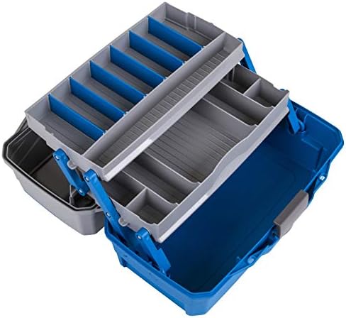 Flambeau Outdoors 6382 2-Tray Tackle Box, 15 Compartments, Blue and Gray - Image 3