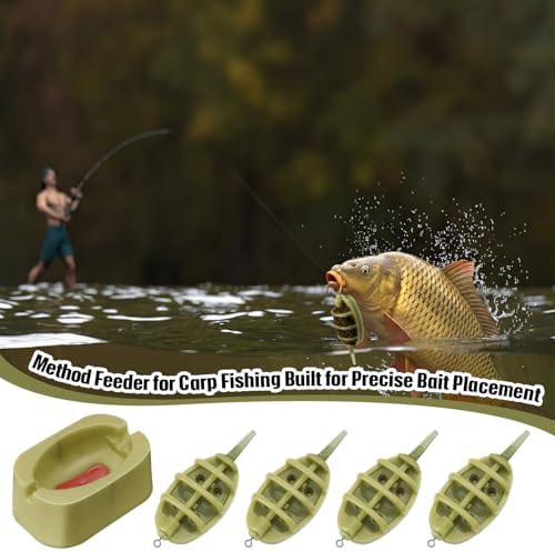 10 Pcs Carp Fishing Method Feeder Set 8 Pcs Inline Method Feeders with 2 Quick Release Mould Holder Carp Feeder Accessories Tackle Equipment - Image 6