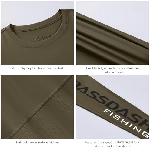 BASSDASH Fishing T Shirts for Men UV Sun Protection UPF 50+ Long Sleeve Tee T-Shirt - Image 5