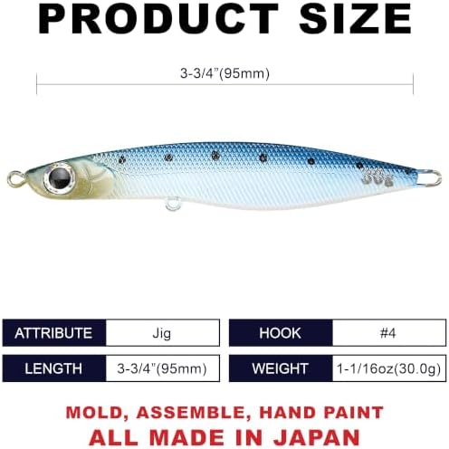 LUCKY CRAFT SW Wander Spanish Mackerel Jig 95, Sinking, Tuna Fishing Jig Lure, Fishing Tackle, Fishing Gear, Yellowtail, White Seabass - Image 2