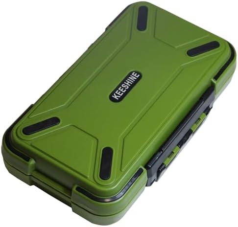 Small Fishing Tackle Box, Mini Double-Sided Fishing Lure Box with Adjustable Dividers Multi-Purpose Organizer(Green) by KEESHINE