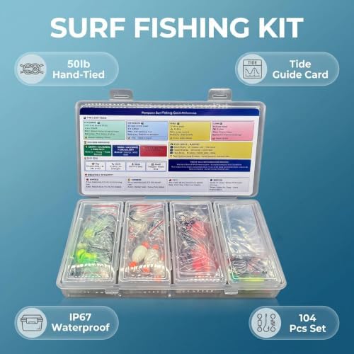 9-Pack Pompano Rigs for Surf Fishing - 50lb Double Hook Bottom Rig - Image 2