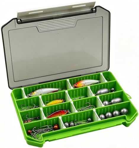 2-Pack Small Fishing Tackle Boxes, Tackle Trays with Adjustable Dividers (Green) - Image 6
