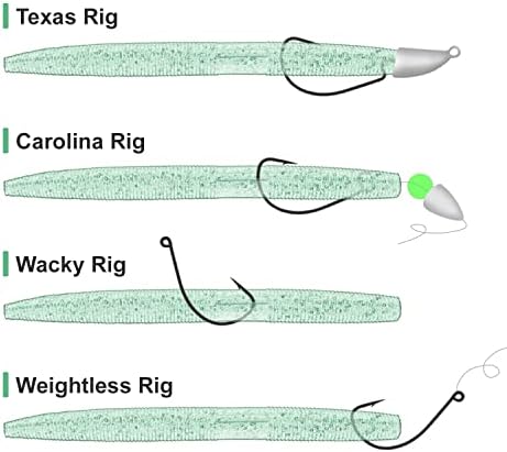 Senko Wacky Worms - Soft Plastic Lures, 30pcs Rubber Worms, 4-5 inches for Bass Freshwater & Saltwater Fishing - Image 5