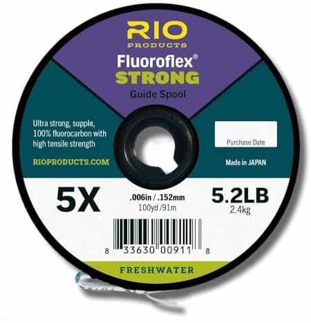 Rio Products Fly Fishing Tippet, Fluoroflex Strong Leader, 100% Fluorocarbon for Trout, 30YD Spool by RIOPRODUCTS