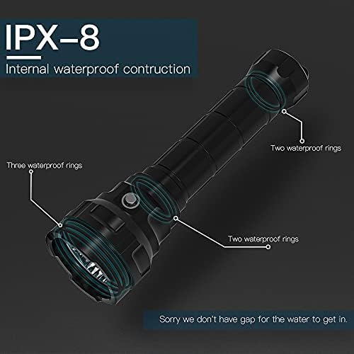 Wurkkos DL70 Dive Light Scuba Diving - 13000lm Super Bright Dive Flashlight 150m IPX8 Waterproof Torch LED Submarine Flashlight - Underwater Flashlight for Diving 4 Mode for Underwater Activity - Image 4