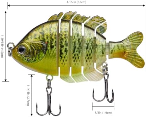 BASSDASH SwimPanfish Multi Jointed Bluegill Bass Fishing Lure Swimbaits - Image 2
